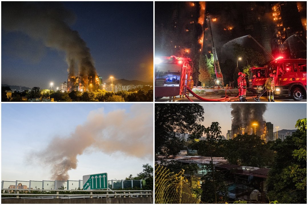 Gaisras Honkonge.<br>Lrytas koliažas.