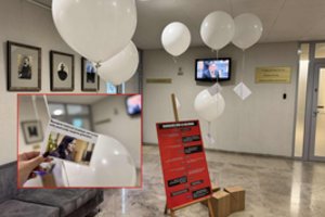 Seime I. Ruginienė ir V. Kondratovičius pasitikti su balionais