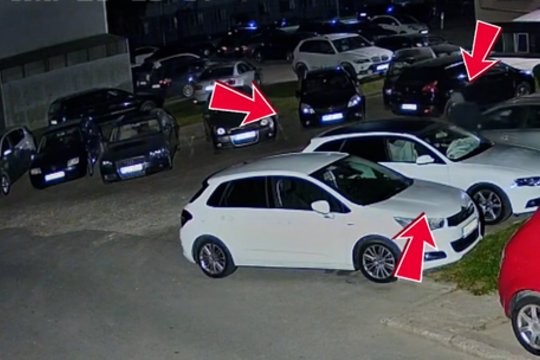Policija prašo visuomenės pagalbos: automobilių stovėjimo aikštelėje vyras pradūrė padangas