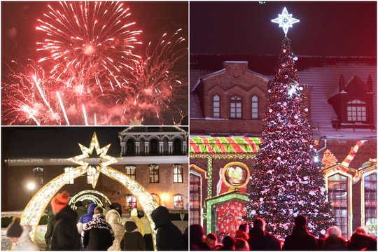 Raudondvario pilyje nušvito pasakos karalienė: įžiebta pagrindinė Kauno rajono eglė