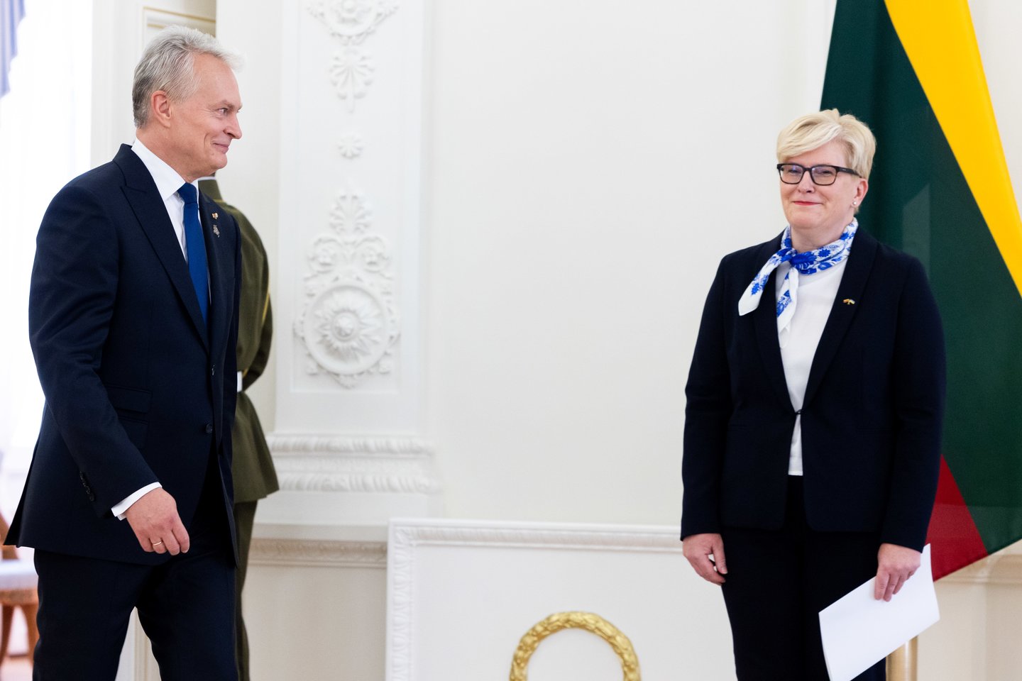 Vyriausybės įgaliojimų grąžinimo ceremonija Gitanas Nausėda Ingrida Šimonytė<br>T.Bauro nuotr.