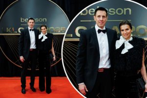 Raudonuoju kilimu žengusios M. Lukauskio žmonos Jurgitos įvaizdis atėmė žadą: puošė profesionalai