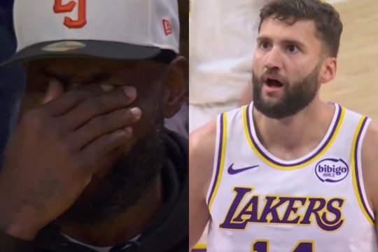 „Lakers“ rungtynėse – neįprastas vaizdelis: akis užsidengė net L. Jamesas