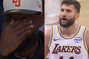 „Lakers“ rungtynėse – neįprastas vaizdelis: akis užsidengė net L. Jamesas