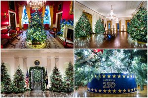 Pamatykite: JAV pirmoji ponia pristatė Baltųjų rūmų kalėdines dekoracijas