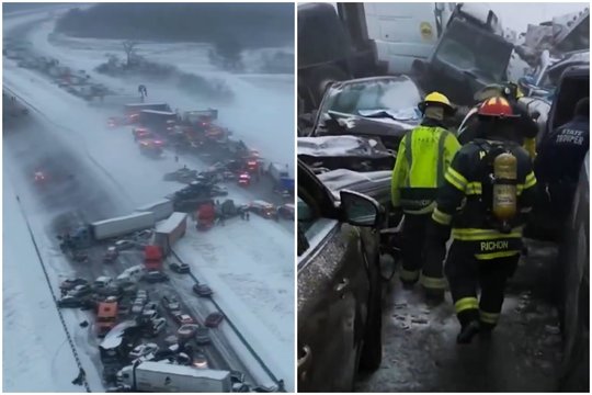 JAV greitkelyje – didžiulė avarija