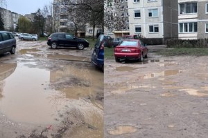 Pasipiktinęs kaunietis: kiemas primena ne gyvenamąją teritoriją, o bekraštį žvyrkelio ir purvo poligoną