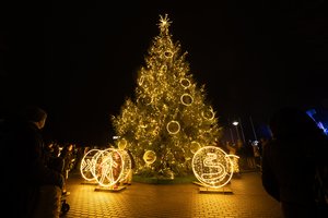 Šilalėje suspindo Kalėdų eglė: miestą užliejo šventinė nuotaika