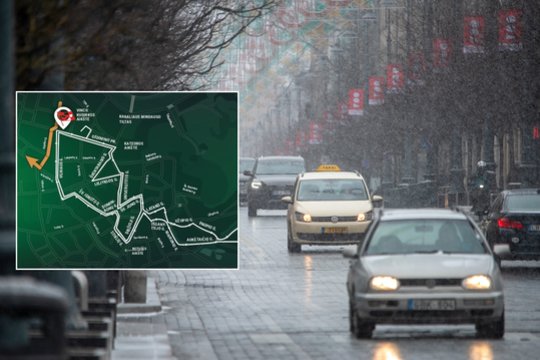 Šeštadienį Vilniaus centre įvedami eismo ribojimai: šios gatvės bus uždarytos