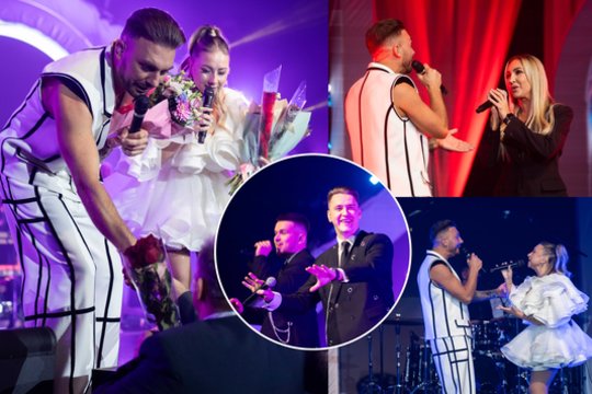 Po slaptų vestuvių – trankus S. Žutautienės ir V. Vaikšnoro vakarėlis Kaune: glėbiai gėlių ir žinomi svečiai