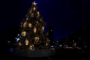 Joniškis įžiebė jaukumu spindinčią Kalėdų eglę: šiemet priėmė išskirtinį sprendimą