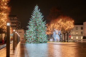 Alytus įžiebė ryškiaspalvę Kalėdų eglutę: čia įsikurs ir didžiausia Dzūkijoje ledo čiuožykla