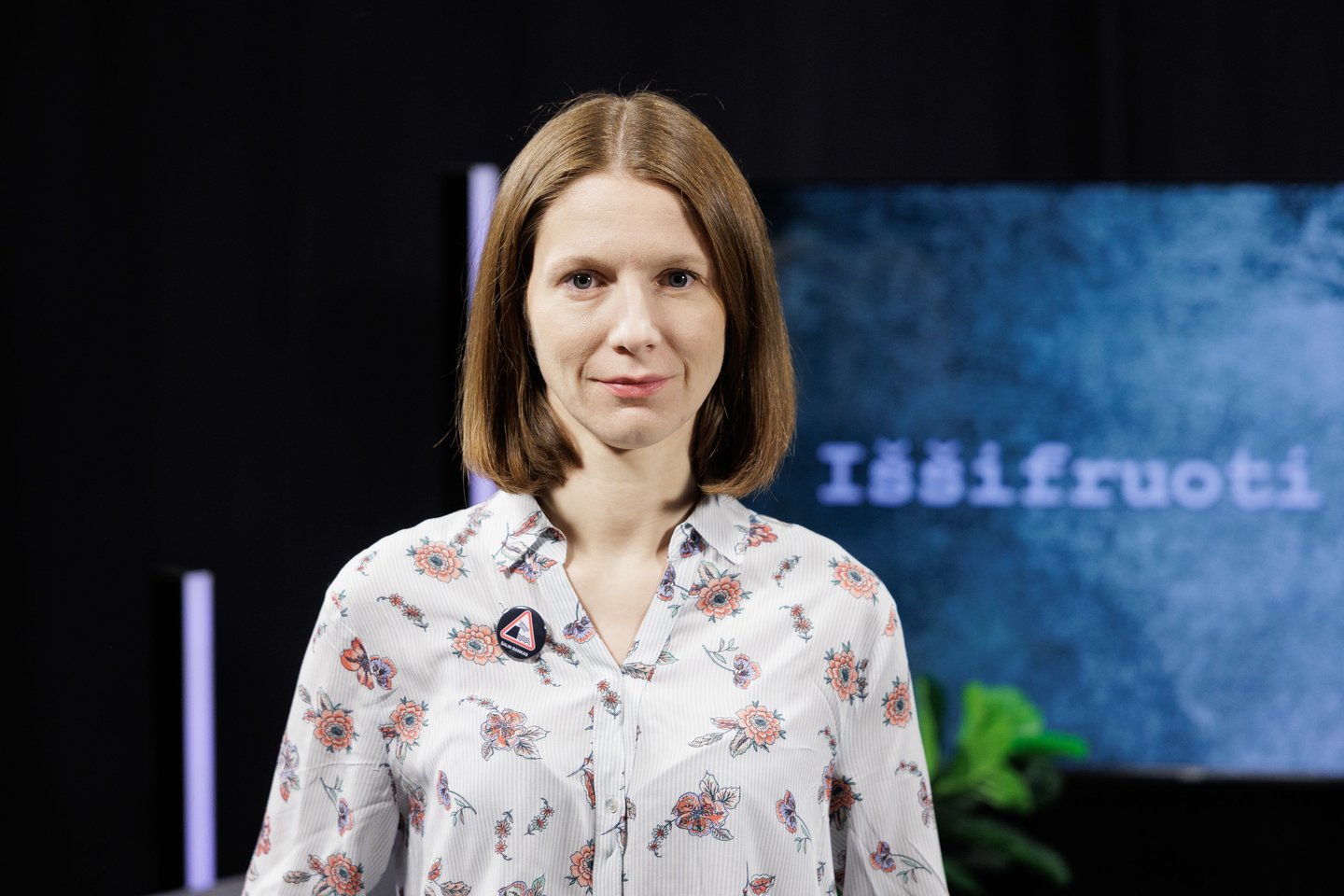 B.Davidonytė laidoje „Iššifruoti esmę su Dovydu Pancerovu“.<br>V.Skaraičio nuotr.