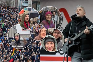 Protesto šūkiai – ir žinomų žmonių lūpose: prie Seimo susirinko didžiulis būrys garsių veidų