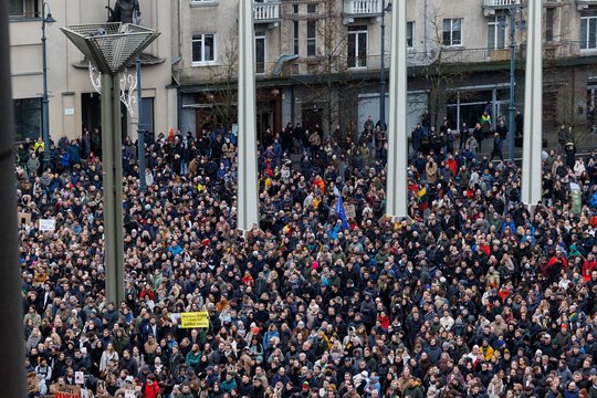 Kiek dalyvių galėjo būti antradienio mitinge Vilniuje? Štai ką sako technologijos