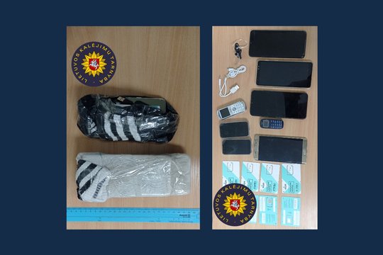 Marijampolės kalėjime paketus su su telefonais kaliniai į savo kamerą atsitempė siūlais