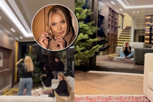 Naujuose namuose Nijolė Pareigytė-Rukaitienė su šeima išpuošė didžiulę žaliaskarę