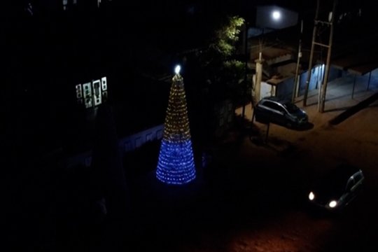 Iš pimo žvilgsnio nė nepasakytum, iš ko pagaminta ši Kalėdų eglė: kūrėjas darbu pasiuntė svarbią žinutę