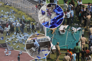 L. Messi vizitas Indijoje sukėlė riaušes: fanai daužė kėdes, mėtė butelius ir šturmavo stadioną