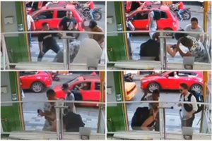 Vaizdo įrašas pribloškė žmones: neįtikėtina, kaip pasielgė vyras, kol jo moteris grūmėsi su ginkluotu plėšiku