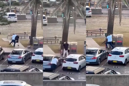 Užfiksuota, kaip Australijoje šaudynių metu civilis atima ginklą iš šaulio