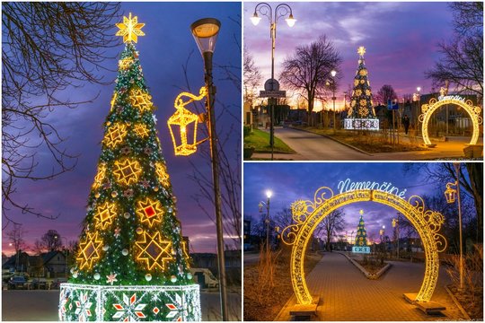 Nemenčinėje suspindo pagrindinė Vilniaus rajono eglė: tikra pasakų gražuolė