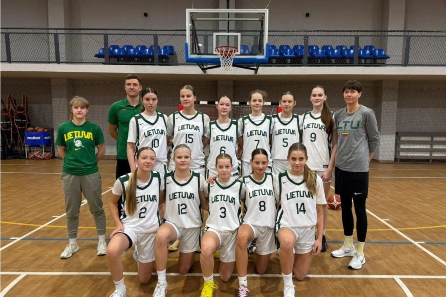Lietuvos U15 merginų krepšinio rinktinė.<br> lietuva.basketball nuotr.