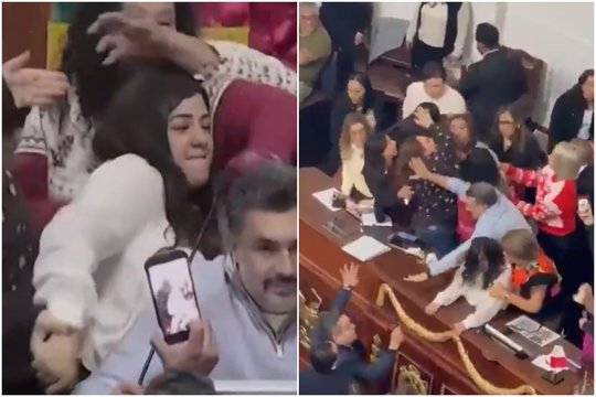 Aršūs debatai pasibaigė muštynėmis: užfiksavo, kaip politikai apsikeitė smūgiais