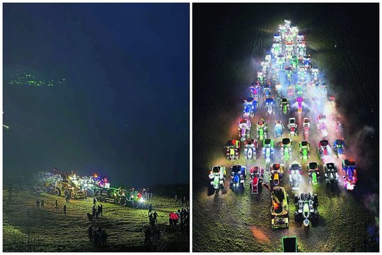 Žemaitijoje sužibo traktorių eglutė