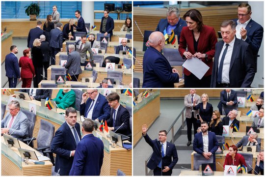 Seime – opozicijos protestas ir staigmena valdantiesiems: užfiksavo plenarinių posėdžių salę paliekančius politikus