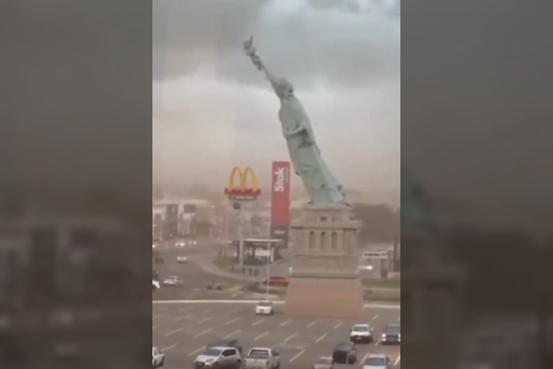 Vaizdai kaip iš apokalipsės: brazilų Laisvės statula neatlaikė vėjo gūsių 