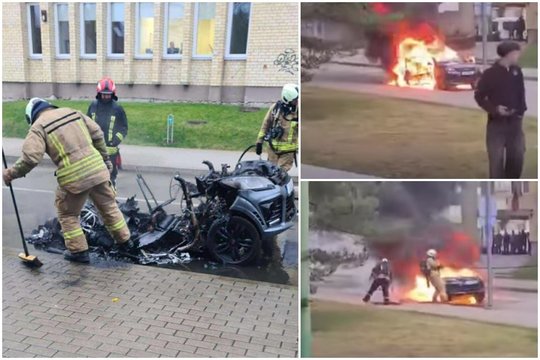 Palangoje važiuodamas užsiliepsnojo ir visiškai sudegė automobilis – vairuotojas spėjo iššokti