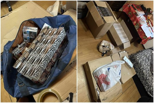 Per kratą Kauno r. gyventojo namuose policija rado kontrabandinių cigarečių