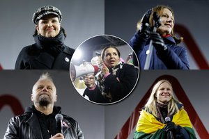 Proteste prie Seimo – būrys žinomų žmonių: šūkius skandavo ir garsūs šalies atlikėjai