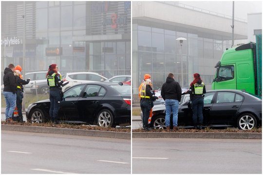 Masinė avarija Vilniuje: susidūrė 4 automobiliai, sužeista moteris ir kūdikis, susiformavo spūstis