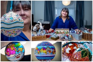 Vilnietės ištapyti kalėdiniai žaisliukai savo grožiu atima žadą: pačios žaliaskarė – be papuošimų