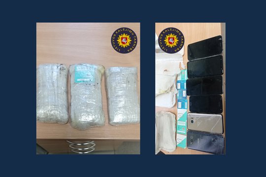 Tarnybinis šuo Marijampolės kalėjime aptiko kaliniams skirtus paketus su telefonais