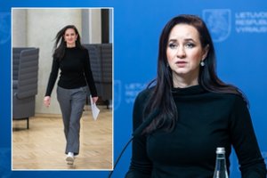 Spaudos konferencijoje akį traukė neįprastas Ingos Ruginienės įvaizdis