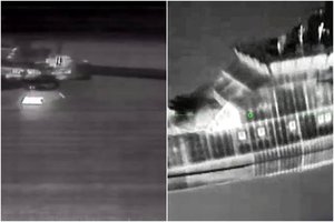 Ukraina vėl smogė beveik už 2 tūkst. kilometrų: kliuvo rusų karo laivui ir „Lukoil“ platformai