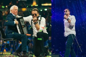 Į sceną užlipęs Marijono Mikutavičiaus tėtis vienu klausimu prajuokino visą areną