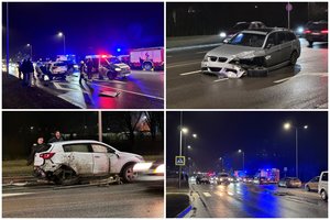 Smarki BMW avarija Kaune: sulėkė visos tarnybos