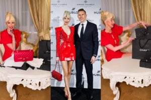 I. Stumbrienė į renginį atvyko pasipuošusi itin prabangiu deriniu: prieš pat jį išpakavo „Chanel“ rankinę