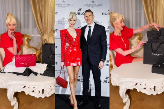 I. Stumbrienė į renginį atvyko pasipuošusi itin prabangiu deriniu: prieš pat jį išpakavo „Chanel“ rankinę