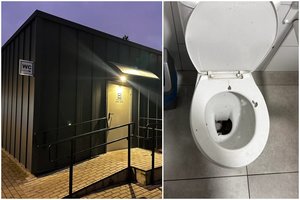 Policija surado tualetą Jurbarke susprogdinusius vandalus