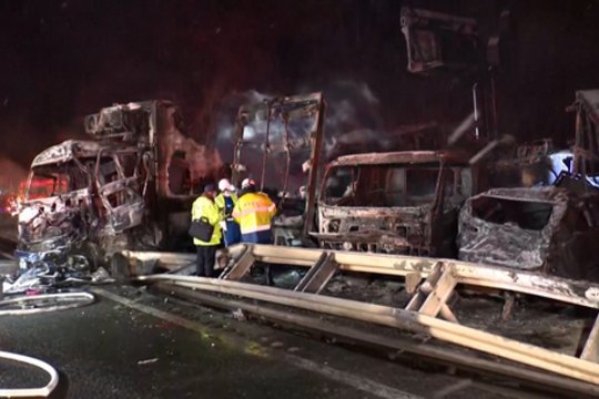 Japonijoje – masinė avarija: susidūrė net 56 automobiliai