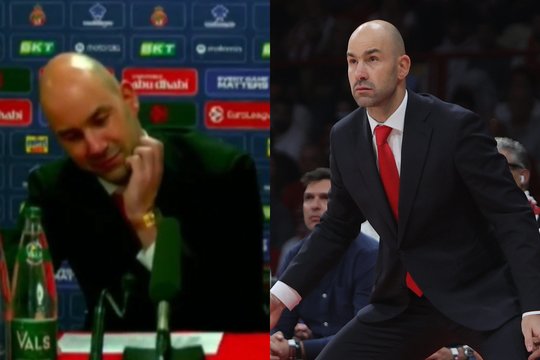 V. Spanoulis tęsė šou spaudos konferencijoje – vėl kreipėsi į žurnalistus