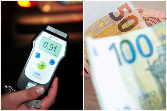 Girtas vairuotojas Varėnoje policininkui davė 515 eurų kyšį