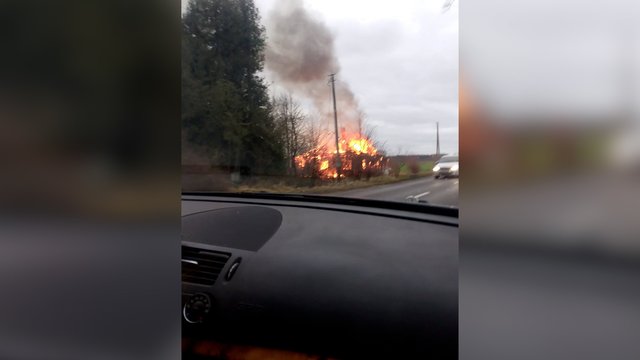 Anykščių r. – ugniagesių kova su liepsnomis: stiprus vėjas apsunkino darbus