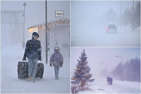Švedijoje siautėja pūga: fiksuotas kone uraganinis vėjas, dešimtys tūkstančių namų – be elektros