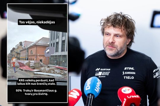 B. Vanagas parodė, kokią žalą Vilniaus centre padarė vėjas: kreipėsi į atsakingą įmonę